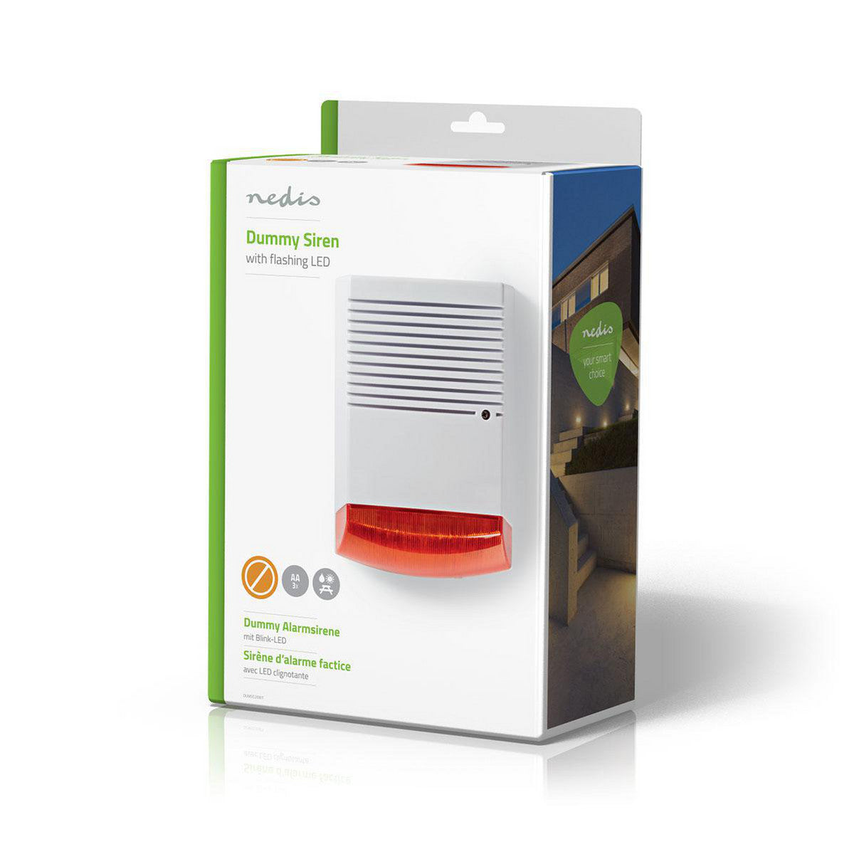 Simulated Security Siren | IP44 White/Orange