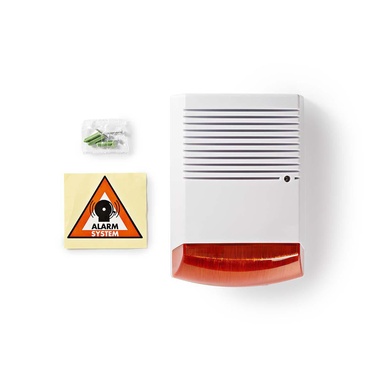 Simulated Security Siren | IP44 White/Orange