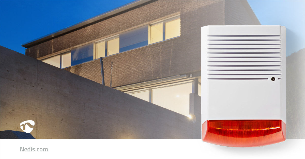 Simulated Security Siren | IP44 White/Orange