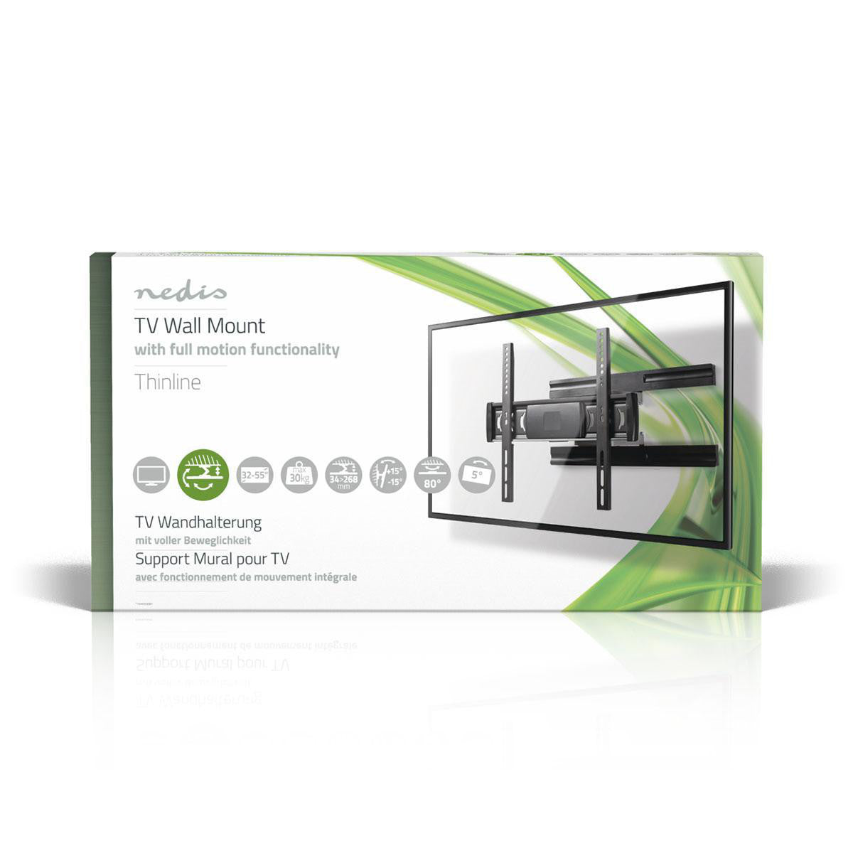 Full Motion TV Wall Mount | 32"-55" Up to 30kg 6 Point Swivel