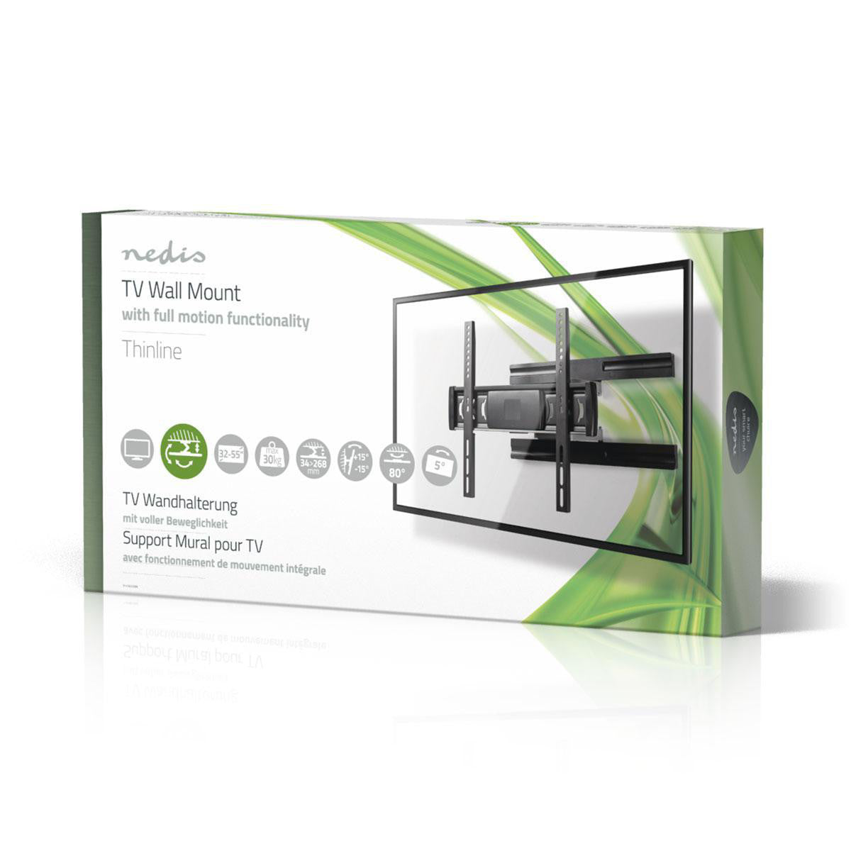 Full Motion TV Wall Mount | 32"-55" Up to 30kg 6 Point Swivel