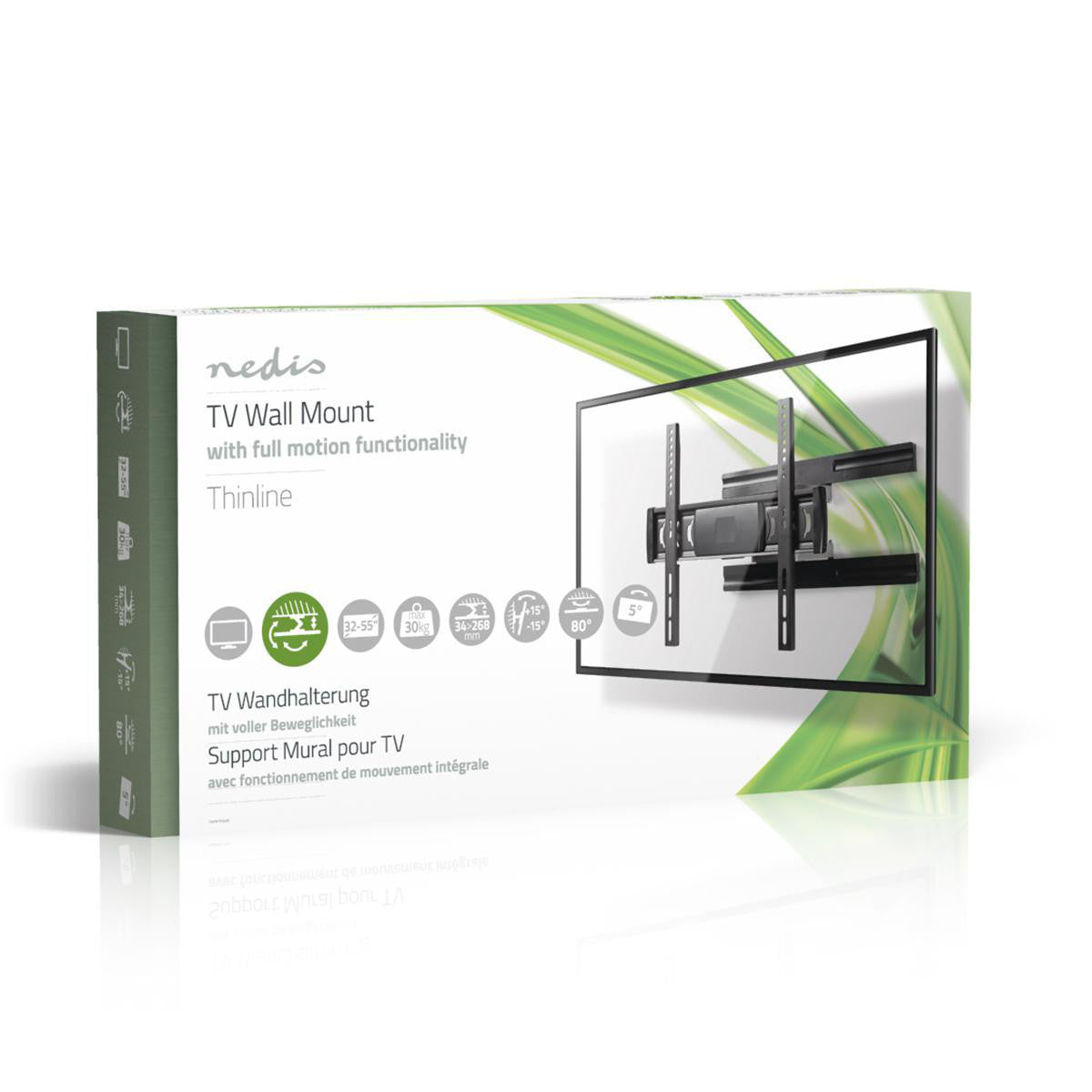 Full Motion TV Wall Mount | 32"-55" Up to 30kg 6 Point Swivel