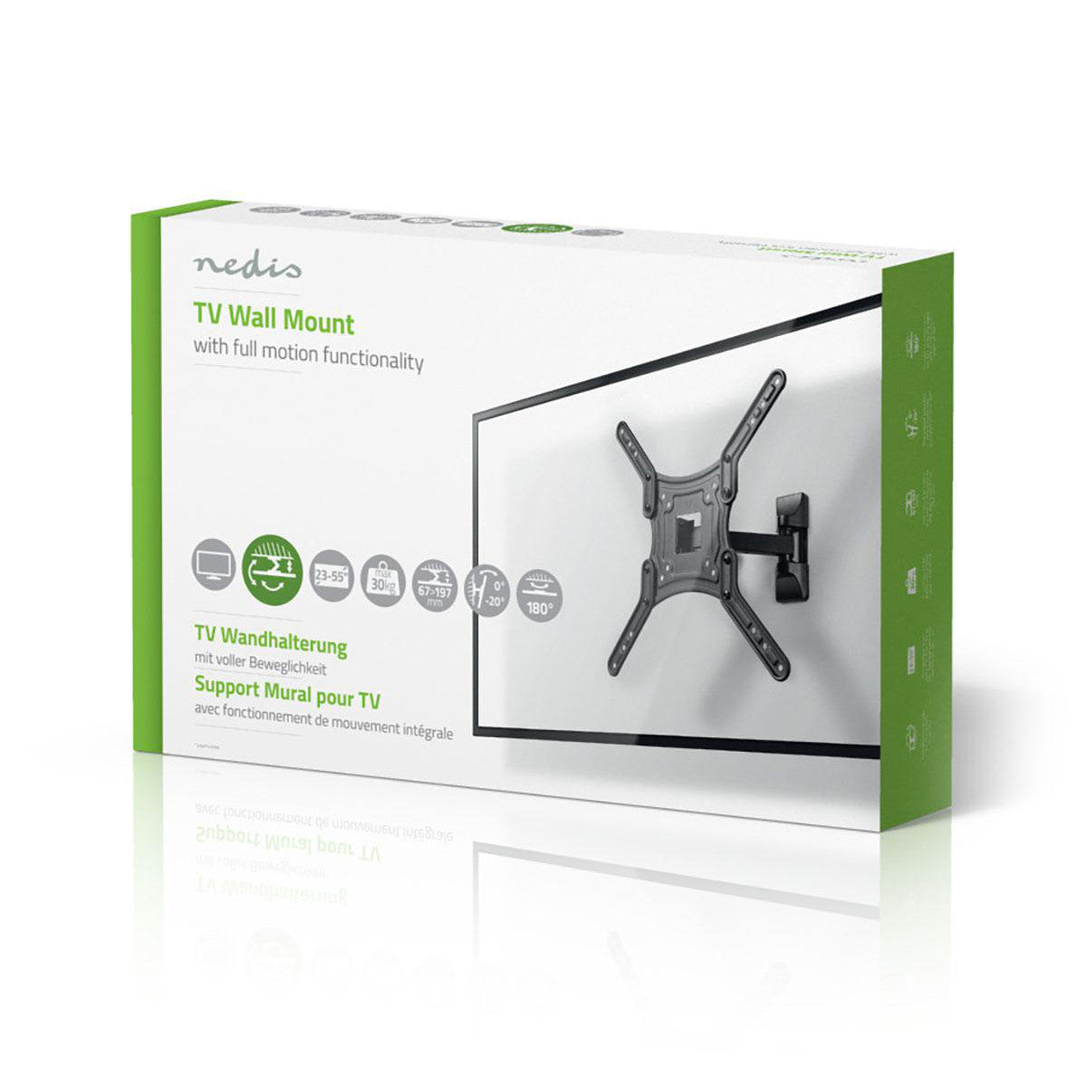 Full Motion TV Wall Mount | 23"-55" Up to 30kg 2 Point Swivel