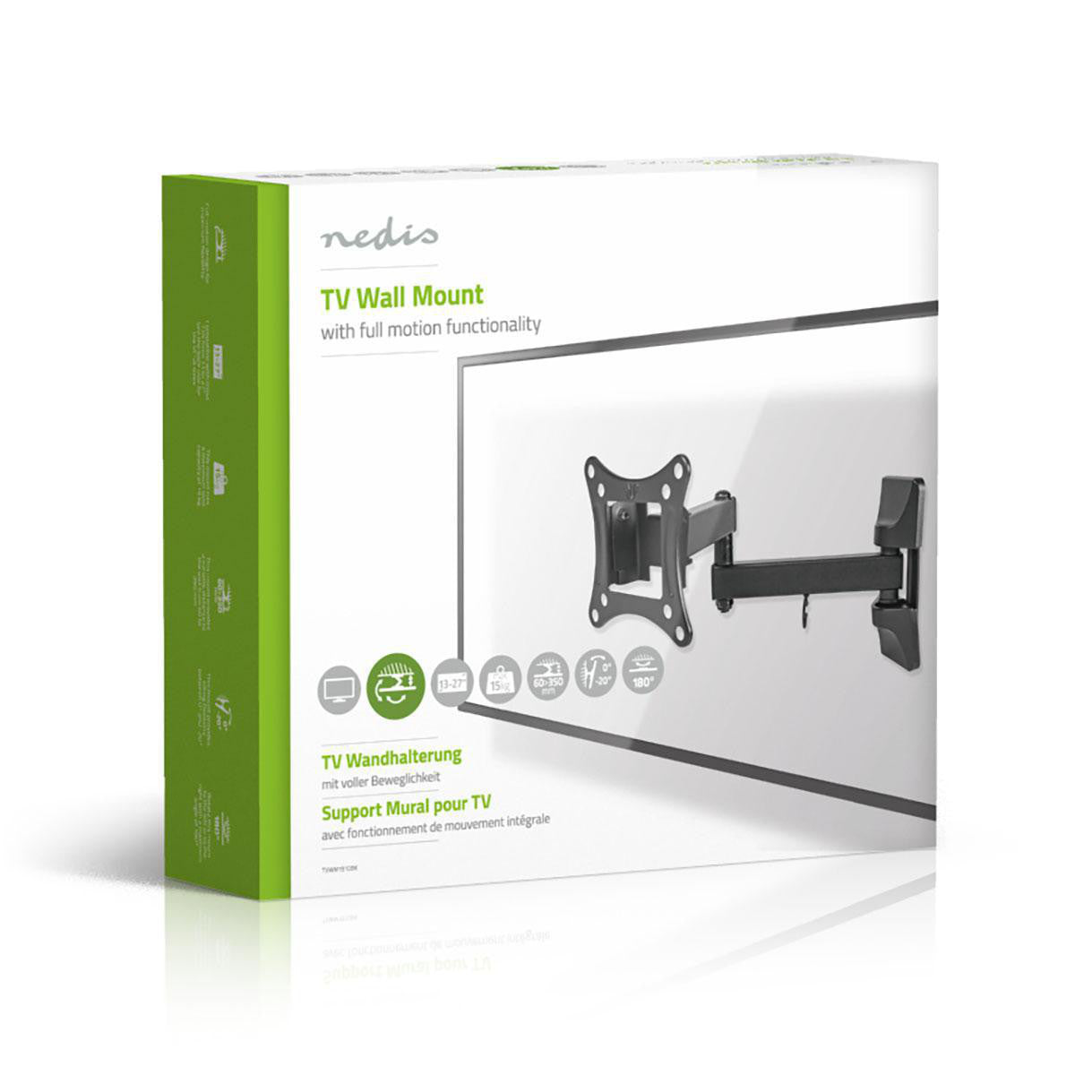 Suporte de parede articulado para TV | 13"-27" até 15 kg 3 pontos de rotação