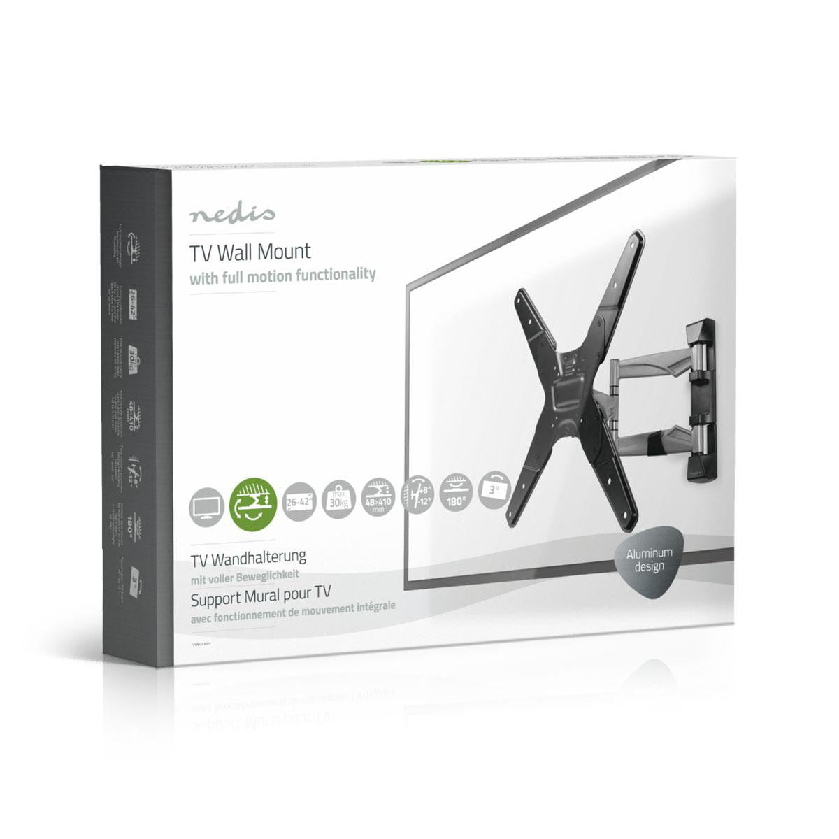 Suporte de parede articulado para TV | 26"-42" até 30 kg 3 pontos de rotação