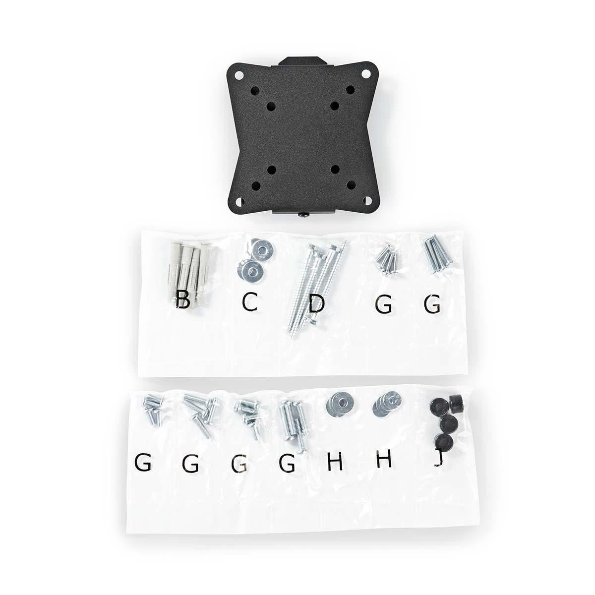 Suporte de parede fixo para TV | Compatível com ecrãs de 13 a 27 polegadas | Peso máximo do ecrã: 30 kg | Distância mínima à parede: 20 mm | Aço preto