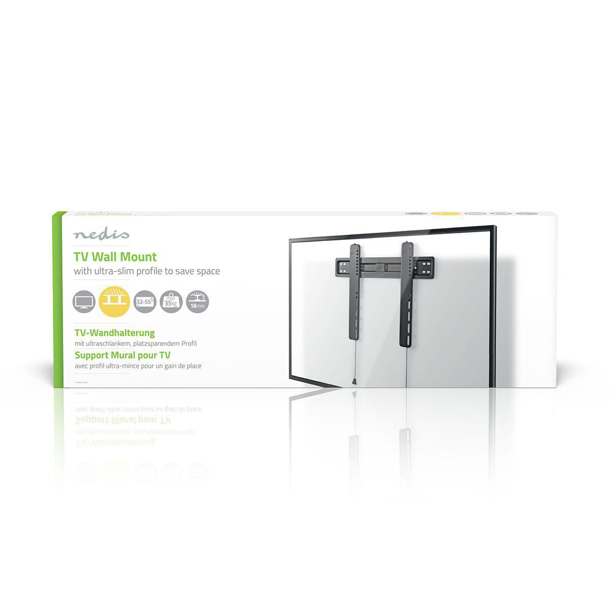 Suporte de parede fixo para TV | 32"-55" Até 35 kg Distância de 18 mm até