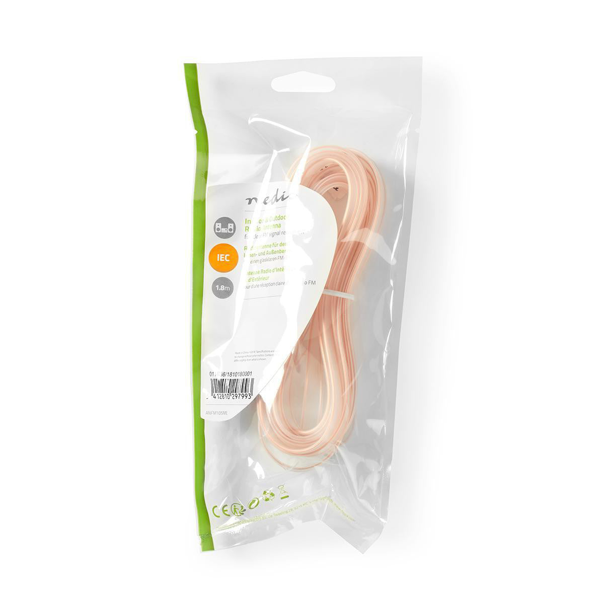 Antena FM Para Interior y Exterior | 87,5-108 MHz Alcance de 0-15 km IEC 1,80 m