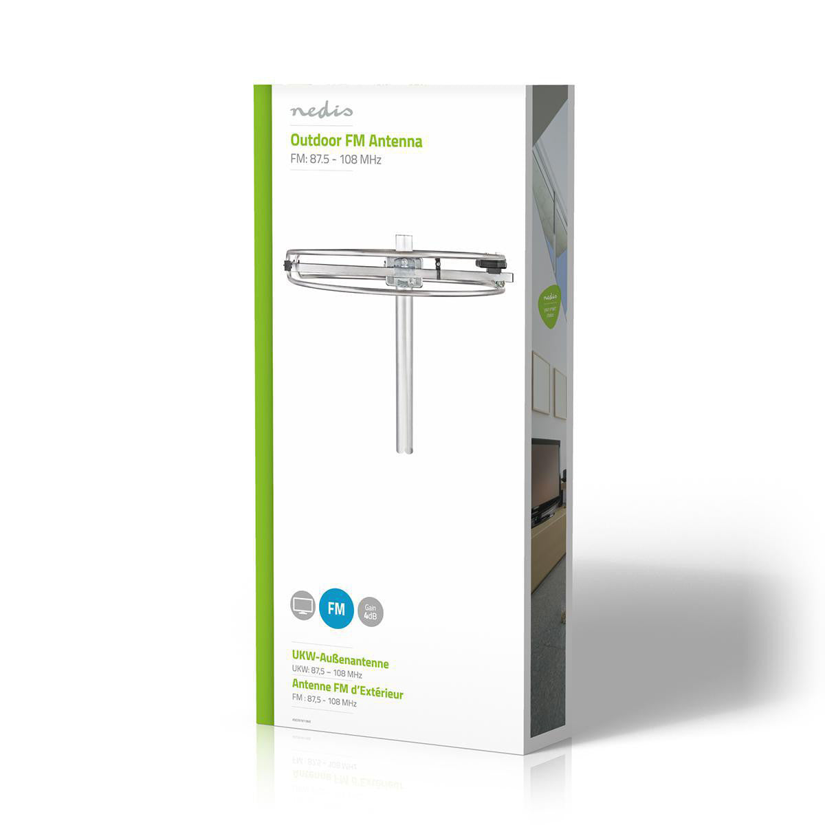 Antena FM Exterior | Ganancia Máxima de 4 dB FM: 87,5 - 108,0 MHz