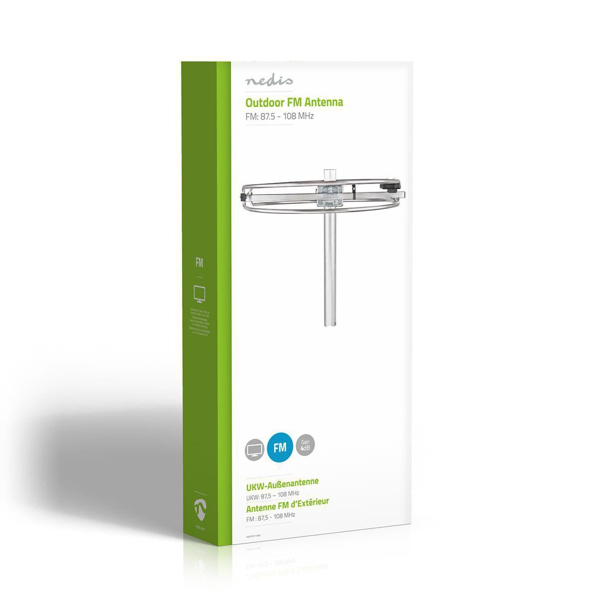 Antena FM Exterior | Ganancia Máxima de 4 dB FM: 87,5 - 108,0 MHz