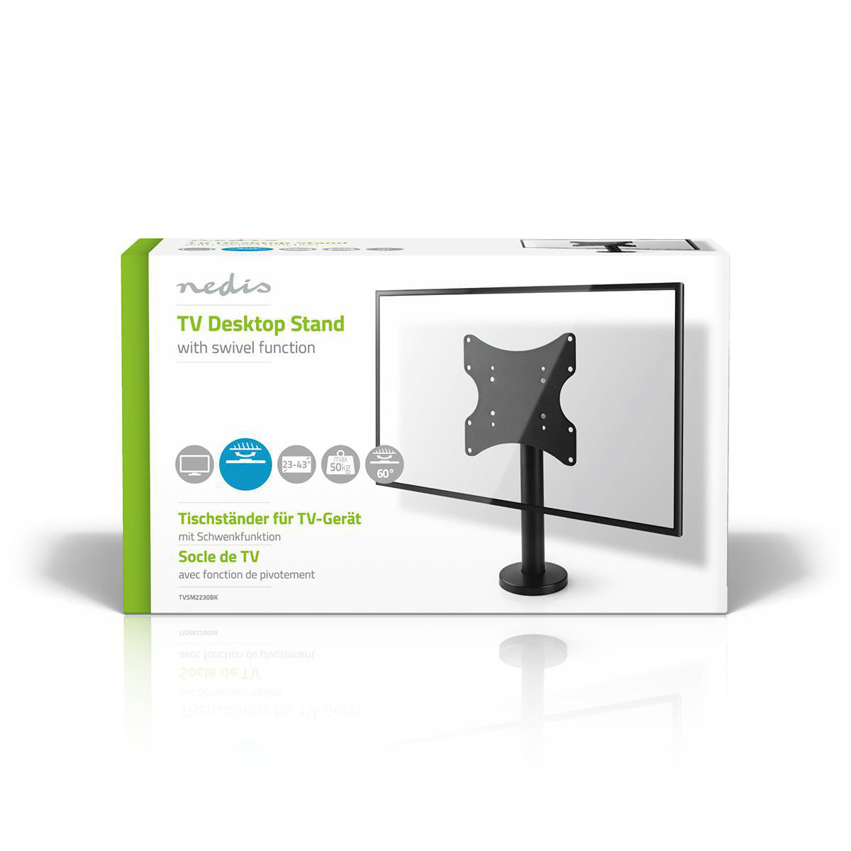 Full Motion TV Mount | 23-43" Up to 25kg Tilt Swivel Steel/Metal Black TV Brackets