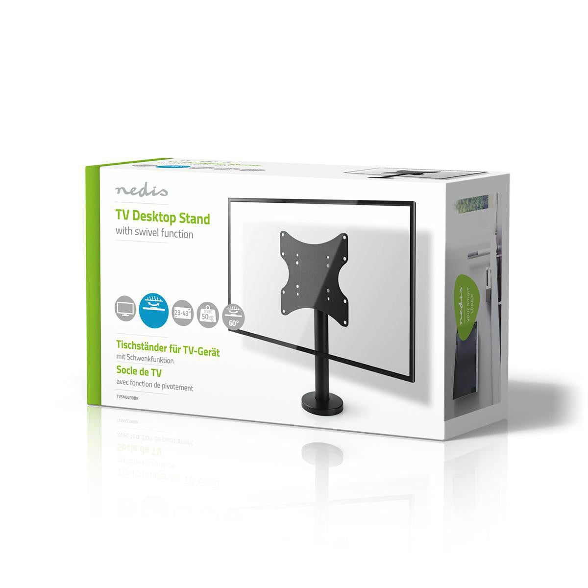 Full Motion TV Mount | 23-43" Up to 25kg Tilt Swivel Steel/Metal Black TV Brackets