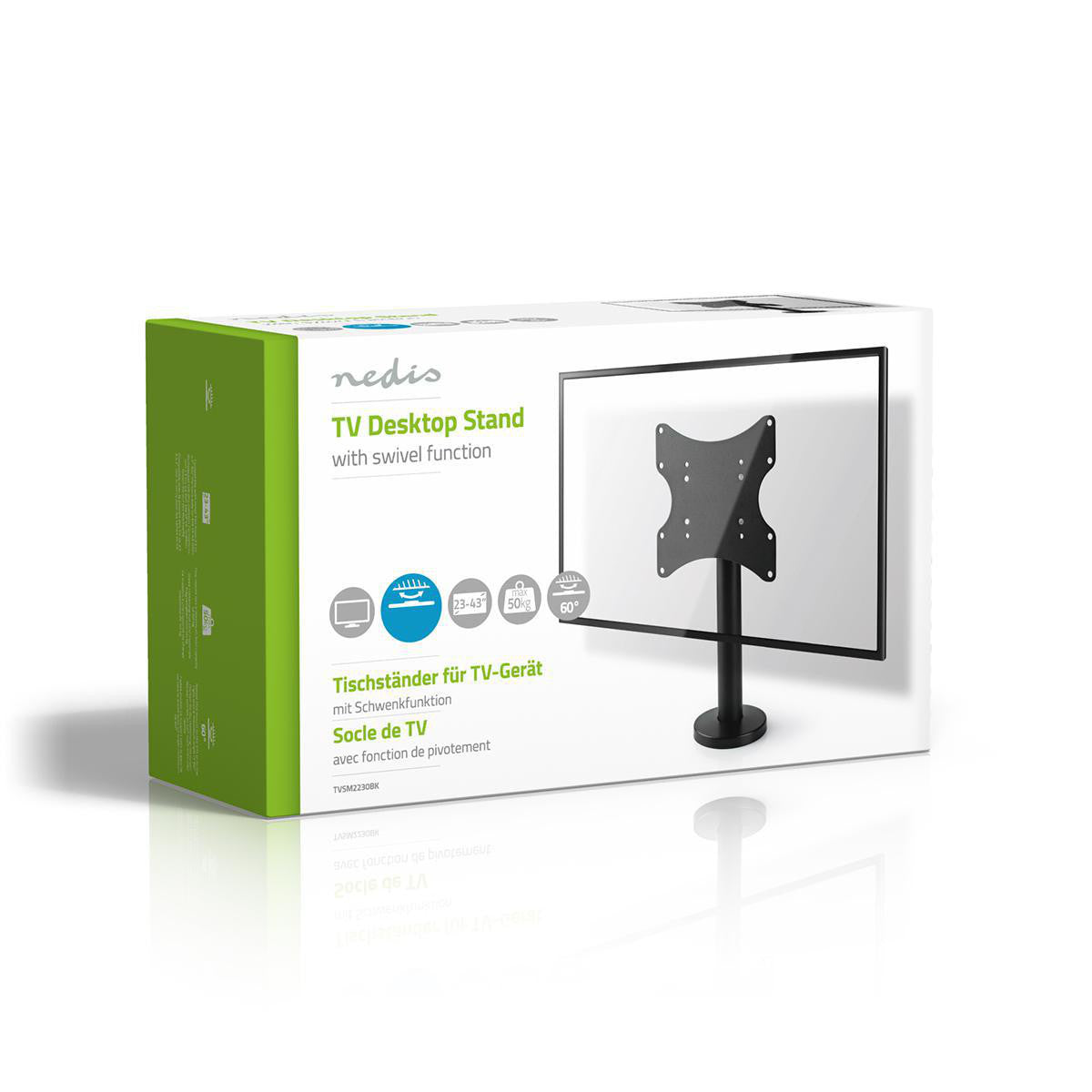 Full Motion TV Mount | 23-43" Up to 25kg Tilt Swivel Steel/Metal Black TV Brackets