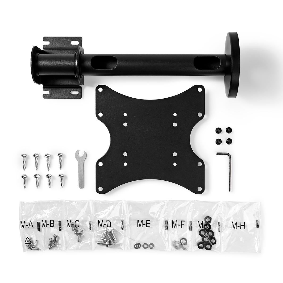 Full Motion TV Mount | 23-43" Up to 25kg Tilt Swivel Steel/Metal Black TV Brackets