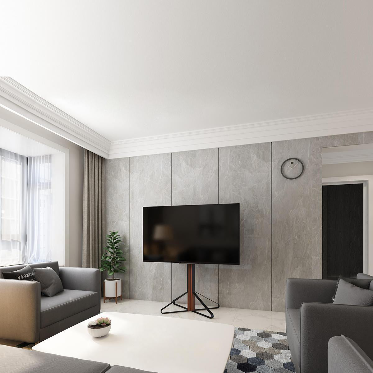 TV Floor Stand | 49-70 " 40 kg V-vorm Design 43 - 65 35 Fixed Design Steel / Aluminum Black TV Stands