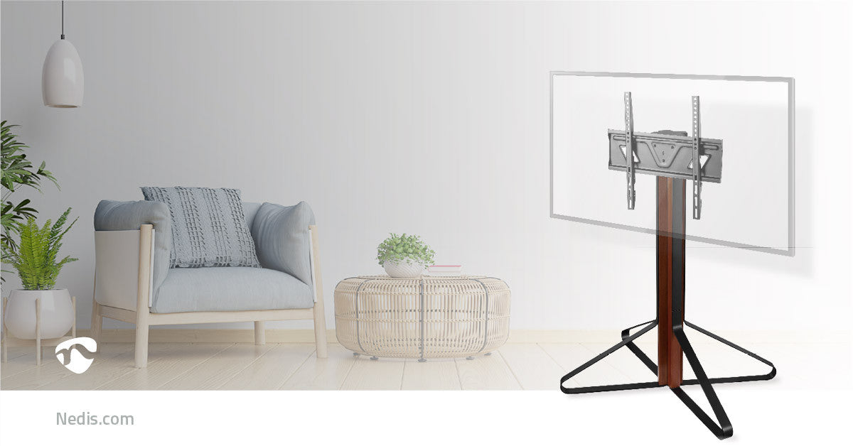 TV Floor Stand | 49-70 " 40 kg V-vorm Design 43 - 65 35 Fixed Design Steel / Aluminum Black TV Stands