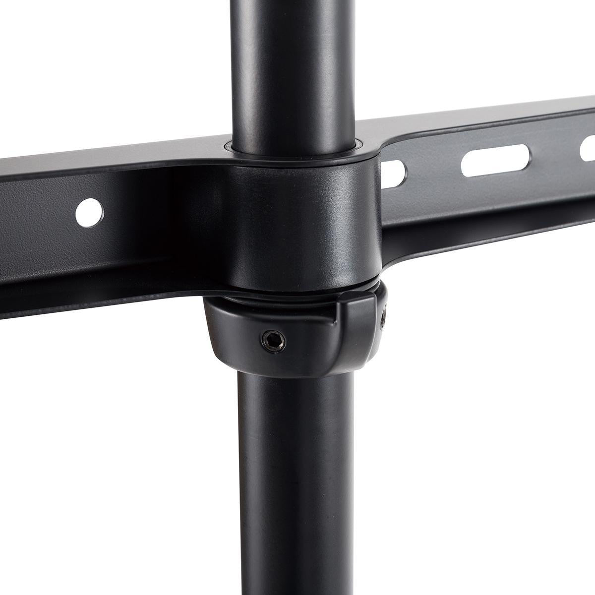 49 to 70" Floor TV Stand with V-vorm Scandinavian Design Rotating Steel and Aluminum Finish Black