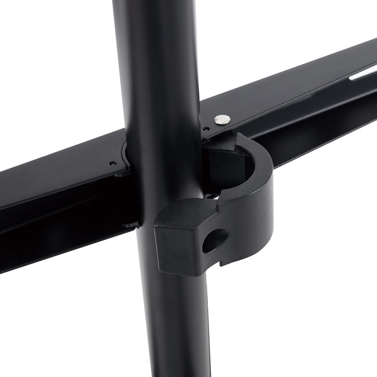 49 to 70" Floor TV Stand with V-vorm Scandinavian Design Rotating Steel and Aluminum Finish Black