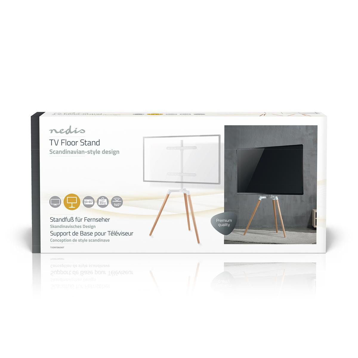 TV Floor Stand | 49-70" 40kg V-vorm Design 50 - 65 35 Scandinavian Design Rotatable Anti-tilt Strap Snap-on Closure Ac