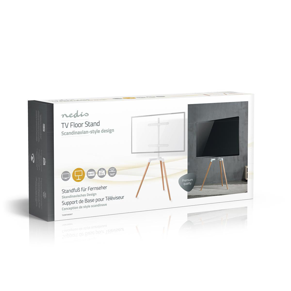 TV Floor Stand | 49-70" 40kg V-vorm Design 50 - 65 35 Scandinavian Design Rotatable Anti-tilt Strap Snap-on Closure Ac