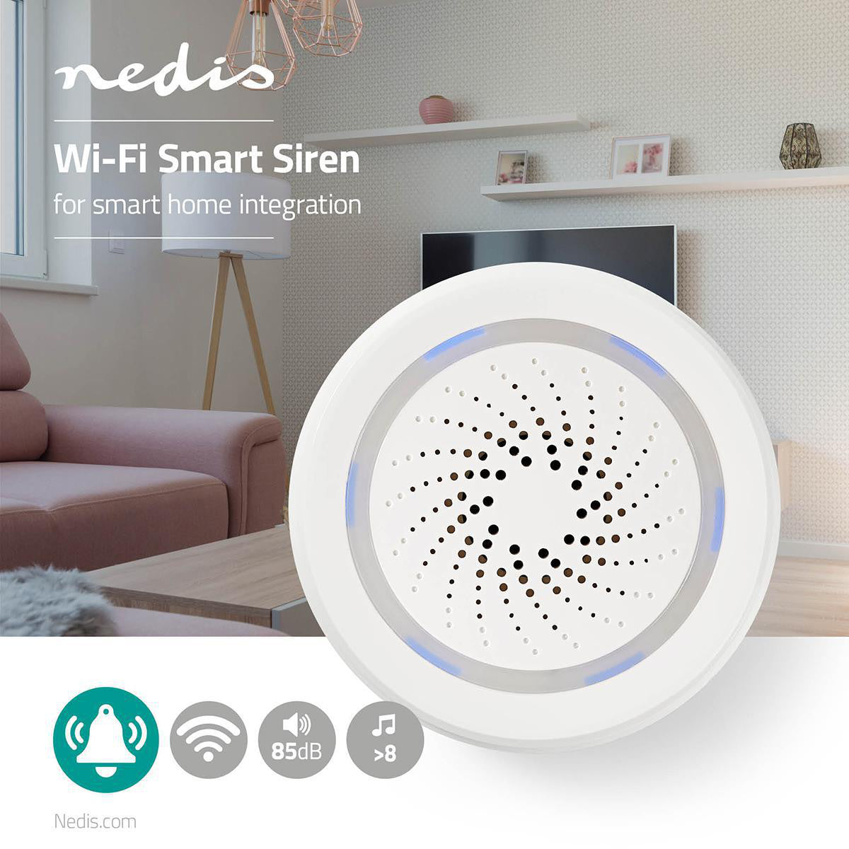 Smart Siren with Wi-Fi | 85 dB Alarm or Doorbell
