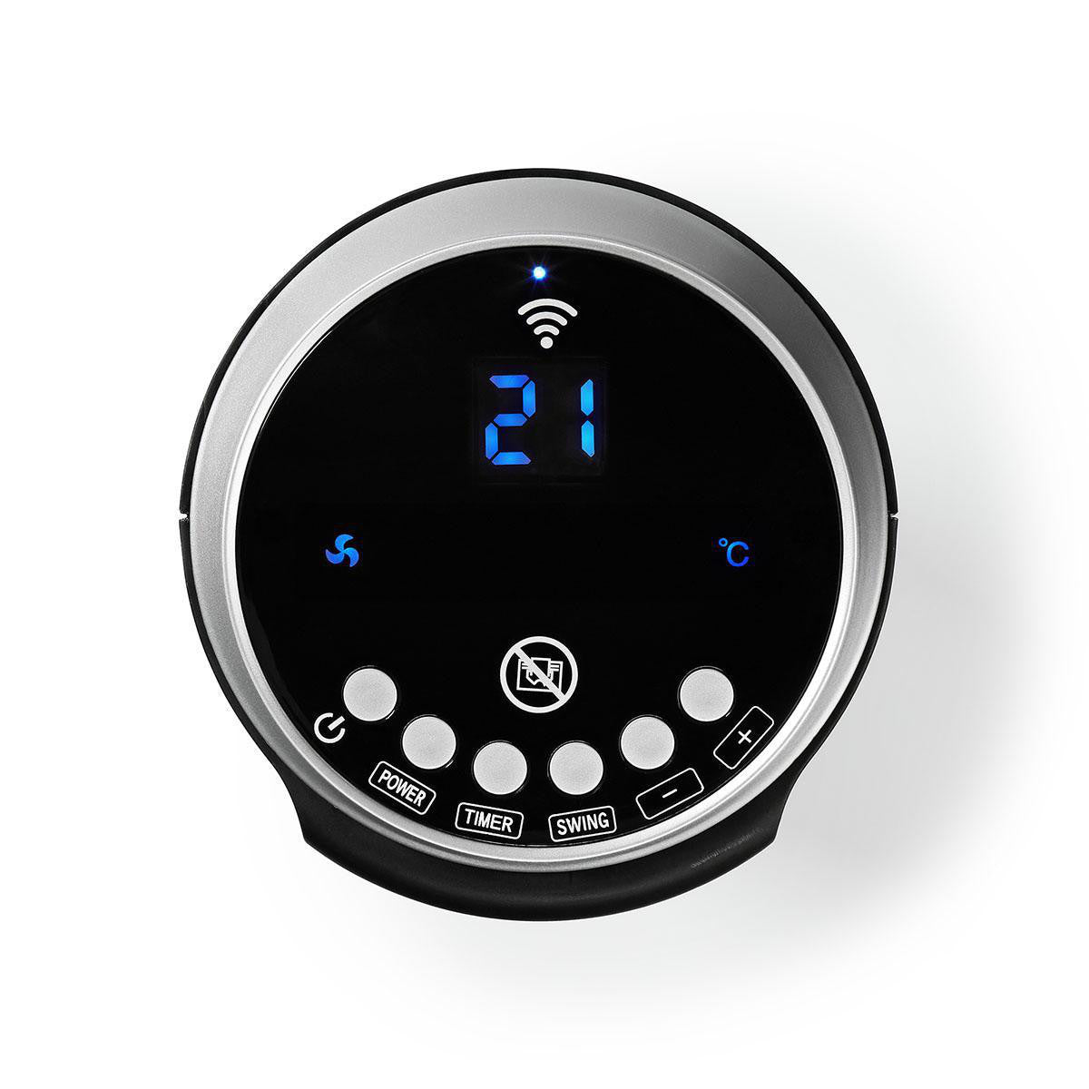 Calefactor de Aire Wi-fi Inteligente en Torre | Termostato 1200 y 2000 W Negro