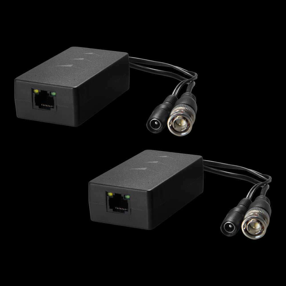 Passive Twisted Pair Transceiver - Optimized for HDTVI, HDCVI and AHD 1 Video Channel Power RJ45 (UTP) connector, BNC