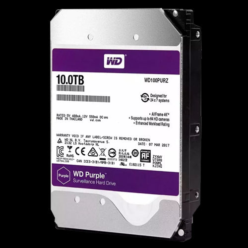 Western Digital Hard Drive - 10 TB Capacity, SATA 6 Gb/s Interface, Model WD100PURX-78