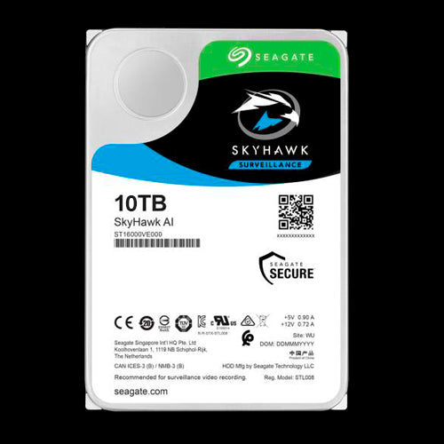 Seagate Skyhawk Hard Drive - 10 TB Capacity Sata 6 Gb/s Interface Up to 32 Artificial Intelligence Streams Model St10