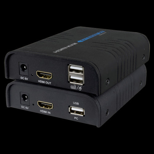 HDMI/USB Extender via TCP/IP - Transmitter and Receiver Range 120m Up to 1080p DC 5V Power Supply | PoE IEEE802.3af