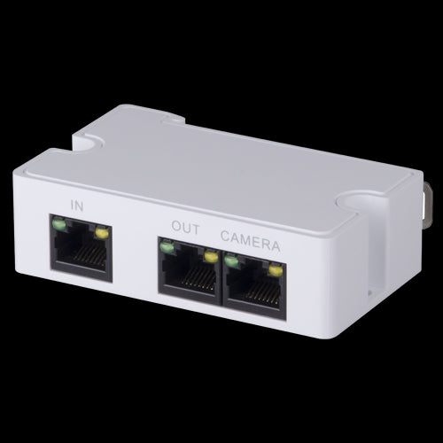 Repetidor POE+LAN com 1 porta 802.3af/at e saída local, máximo de 2 unidades em cascata.