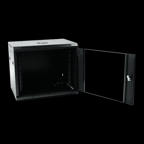 Wall Mount Rack Cabinet - Up to 9U 19" 100 Kg Load With Ventilation and Cable Grommets Depth 600 mm