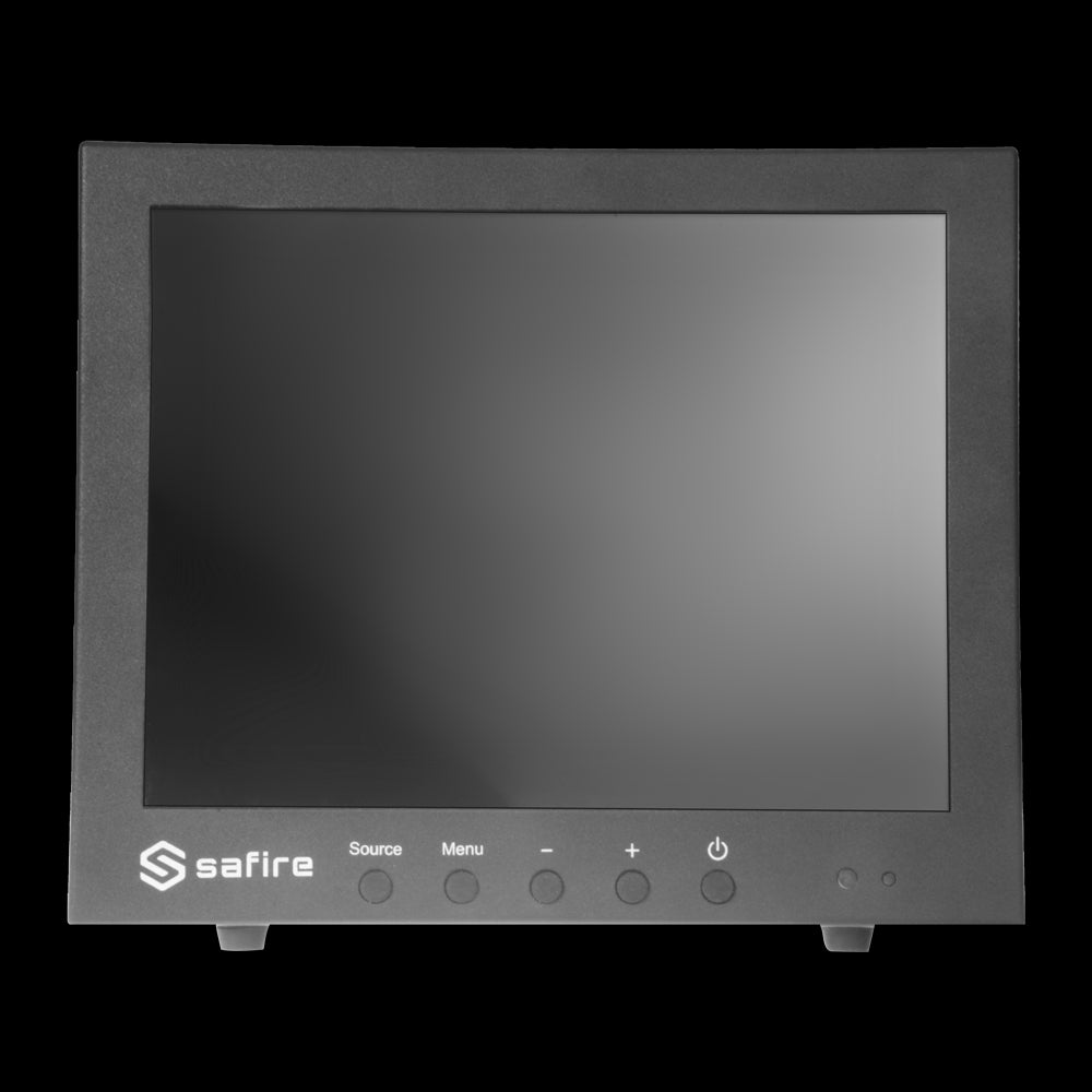 Safire LED Monitor 10" - Designed for Video Surveillance 4:3 Format VGA, Hdmi, BNC Loop and Audio Resolution 1024x768 Built-in Speakers