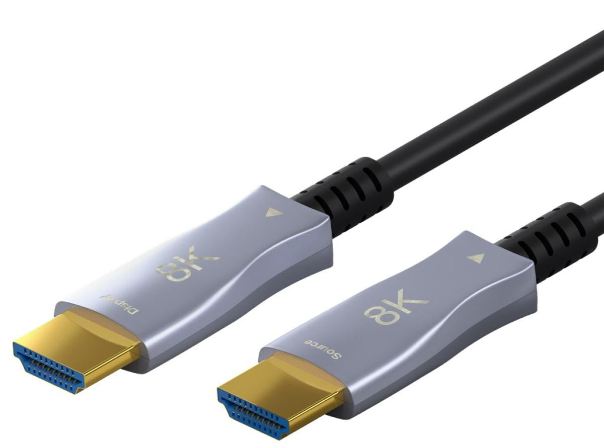 HDMI 2.1 Fiber Optic Cable 8K@60hz 20m silver connector