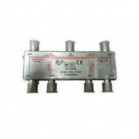 Divisor de antena tipo F, 1 entrada e 6 saídas