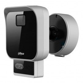 Radar de segurança de 60m com câmara de 4MP, infravermelhos de 35m + luz LED branca, IP66, PoE, entrada/saída de áudio.