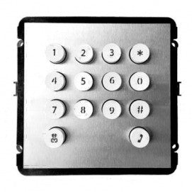 Estação modular exterior para videoporteiro IP com teclado numérico.