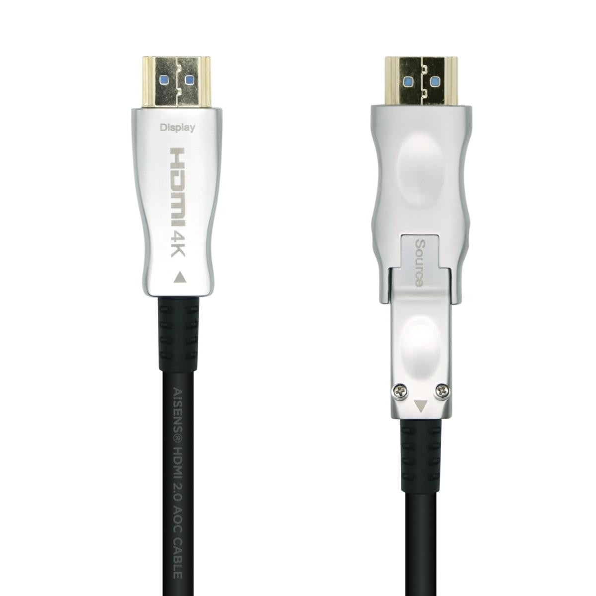 Premium Detachable HDMI V2.0 AOC Cable High Speed / HEC 4K@60Hz 4:4:4 18Gbps Black 30 Meters