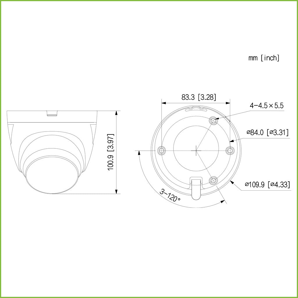 HDCVI Dome 5M dWDR LED30m 2.8mm IP67 PIR Active Deterrence Quick-to-install