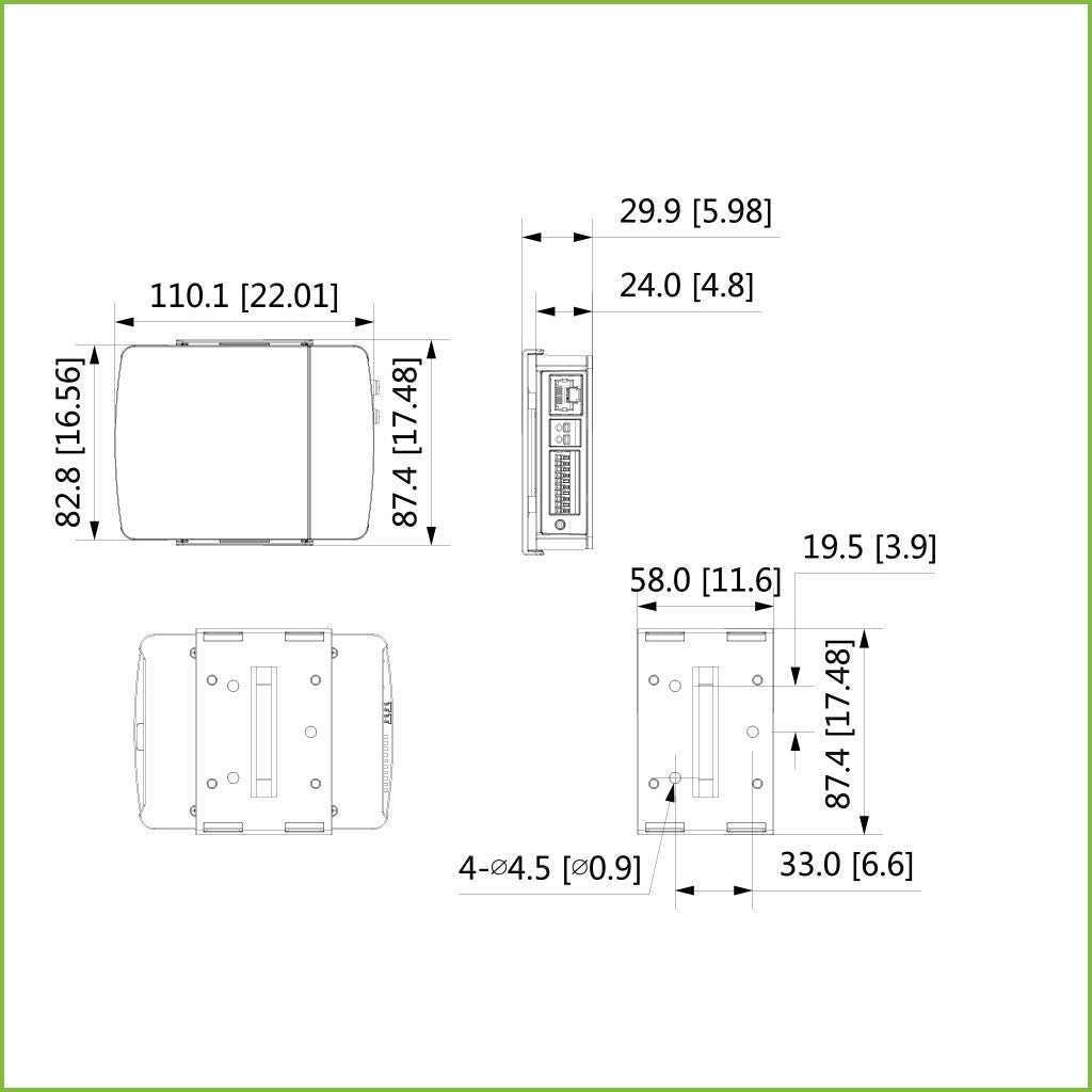 Mini câmara IP H265 com orifício para pinos, 2M DN WDR, 2,8mm IVS, entrada/saída de áudio + unidade principal AI.