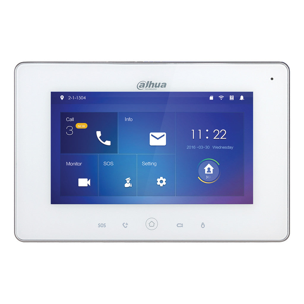 7 Surface Indoor Monitor for IP WIFI PoE SD 6E 1S Video Intercom Alarm White