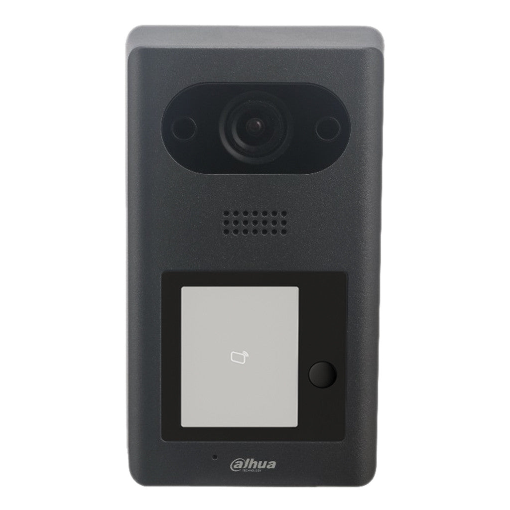 Estação de vídeo porteiro IP exterior com 1 botão, câmara de 2MP, PoE, Mifare, IK08, IP65, 129º