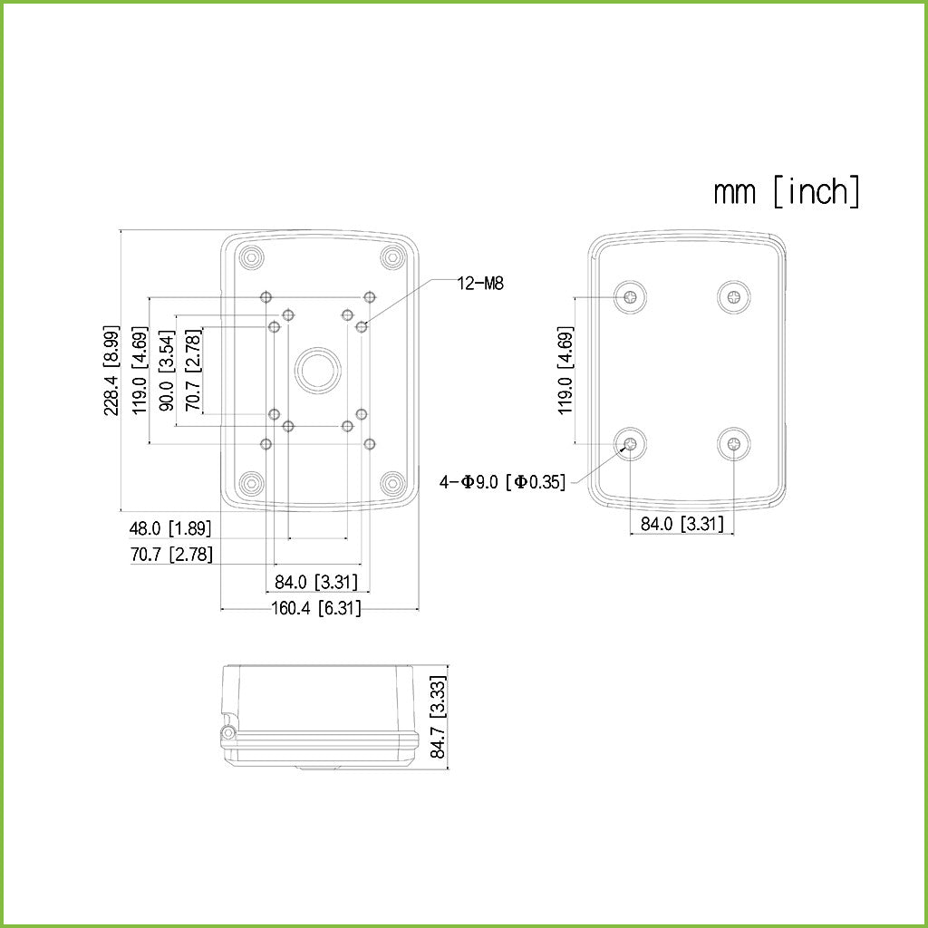 IP66 connection box for motorized domes series 4/5/6/8