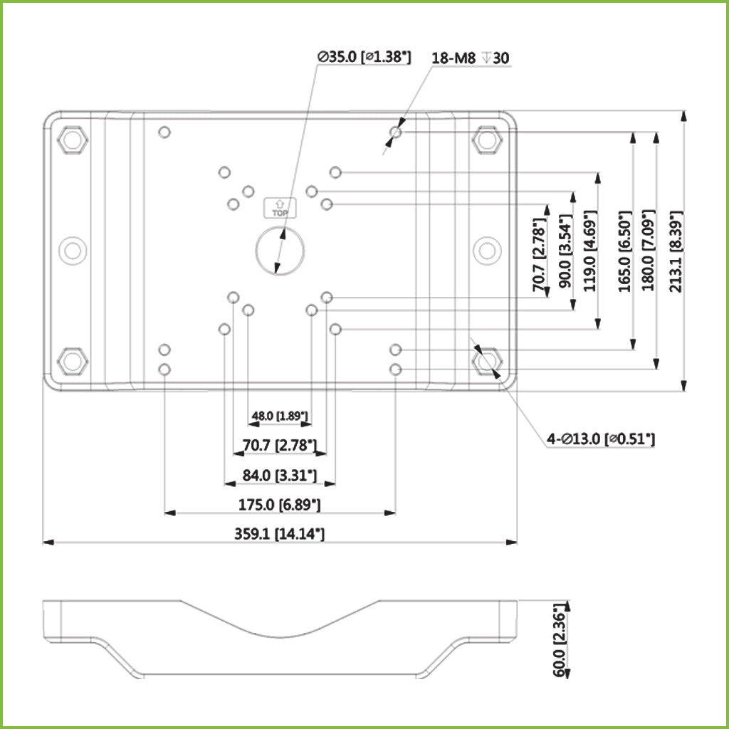 Adaptador a poste para Speed Domo, PTZ y cajas de vigilancia exterior Anticorrosión