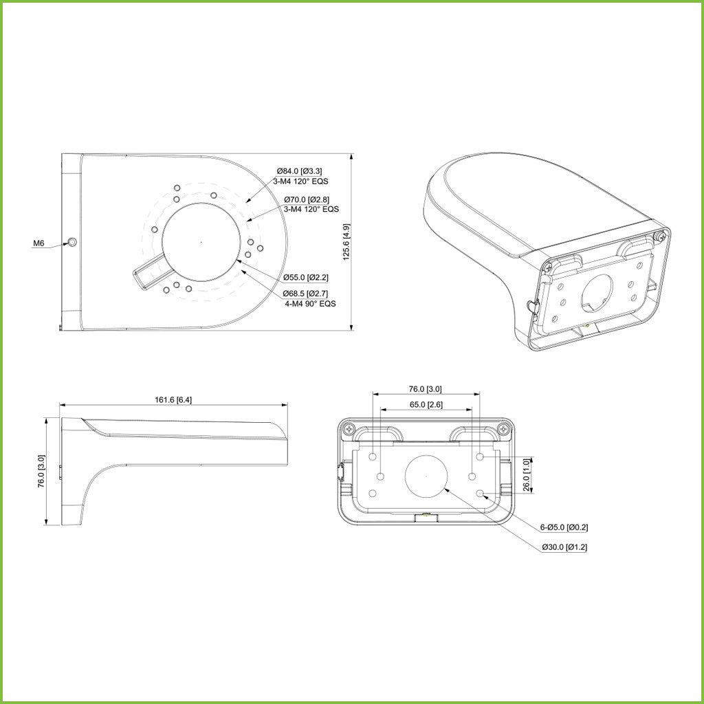 Wall mount for HDWxxxxSL Domes