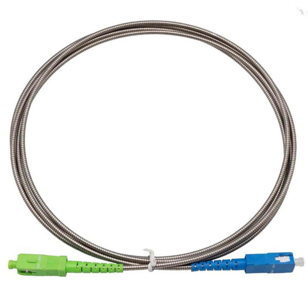 Cabo blindado de fibra ótica simplex monomodo SC/APC para SC/UPC, 3 m