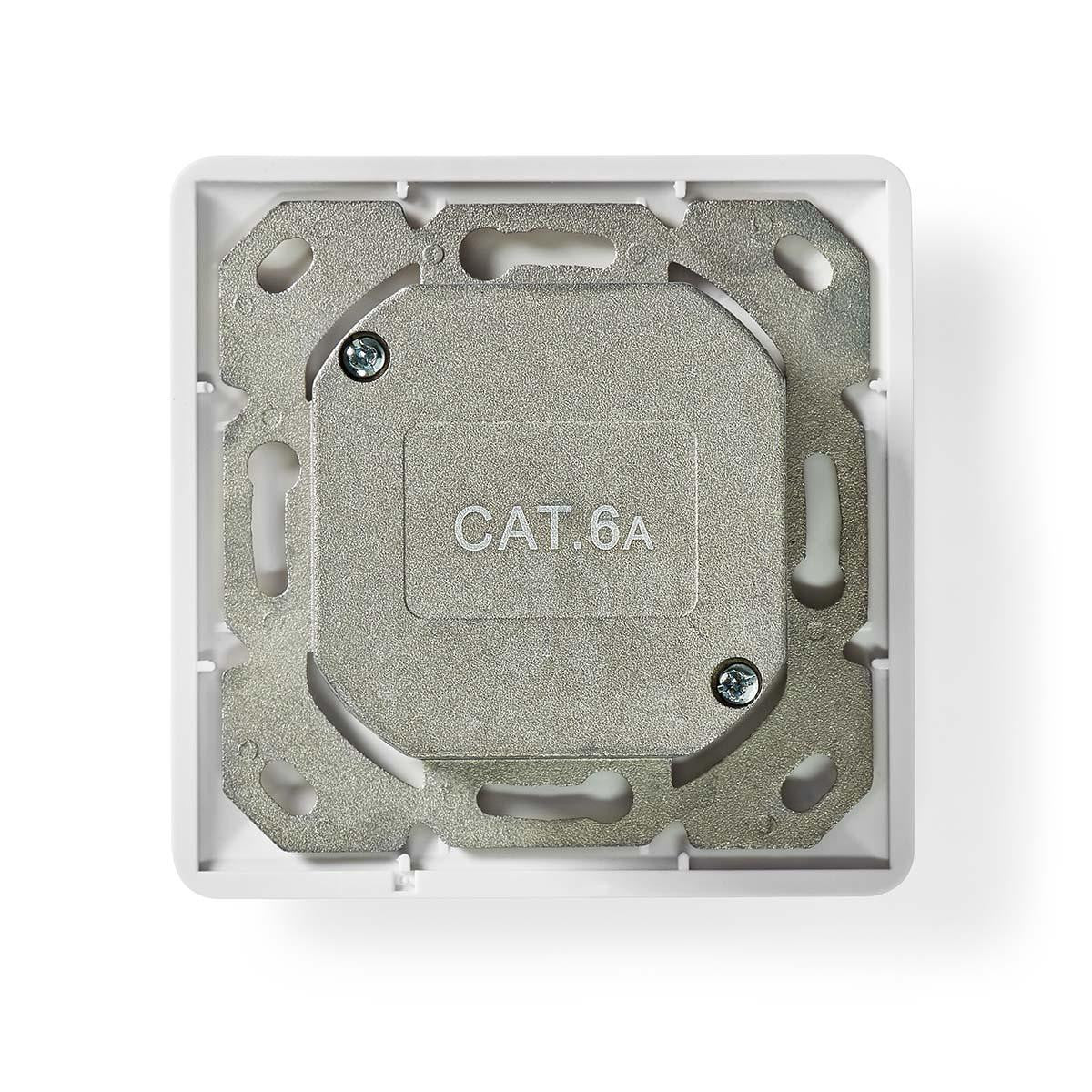 Wall mounted network box for two RJ45 connections