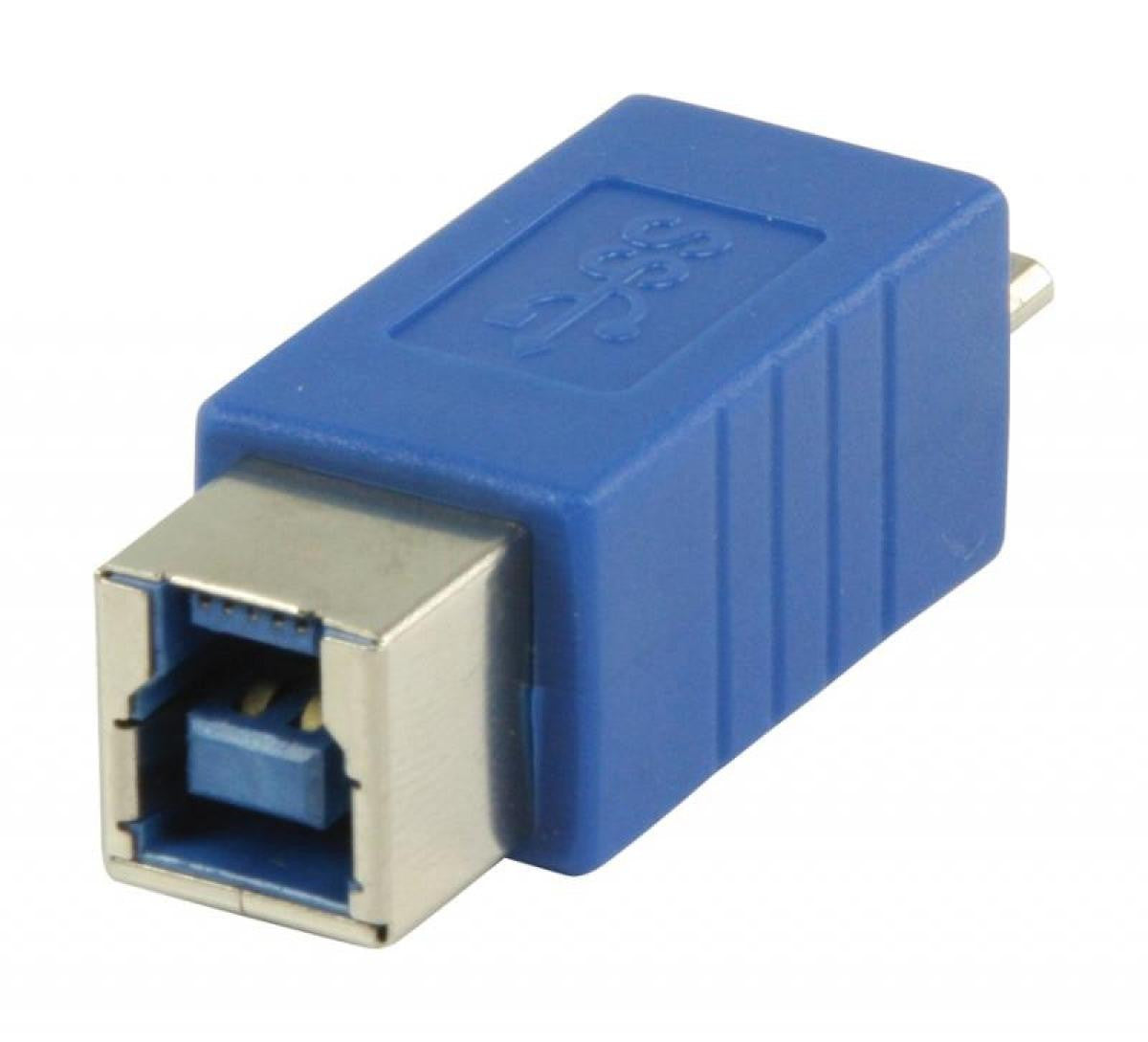 USB 3.0 adapter from micro USB B male to USB B female in blue