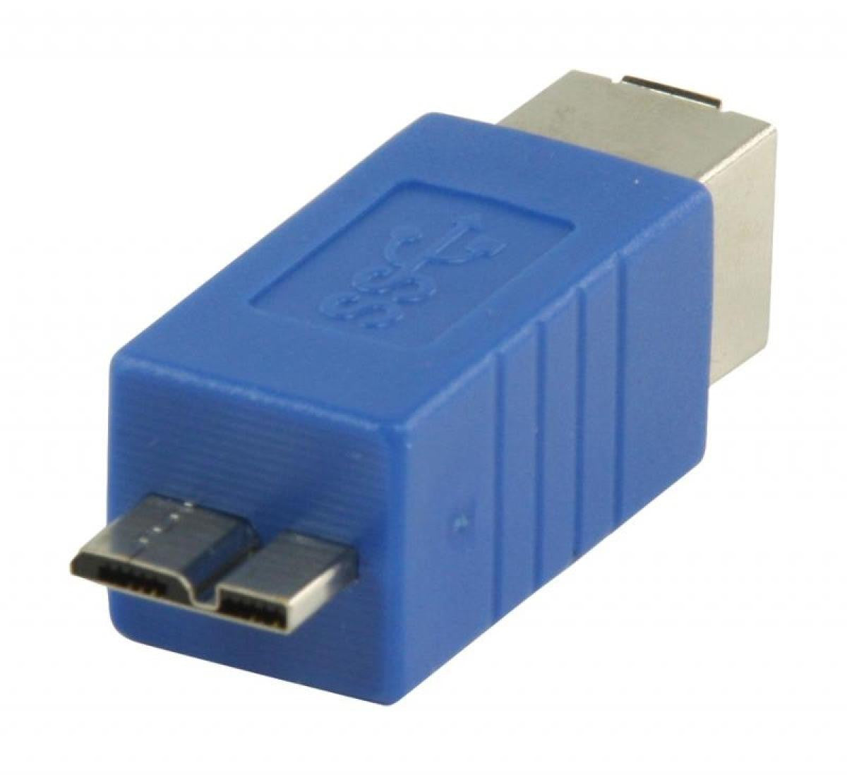 USB 3.0 adapter from micro USB B male to USB B female in blue