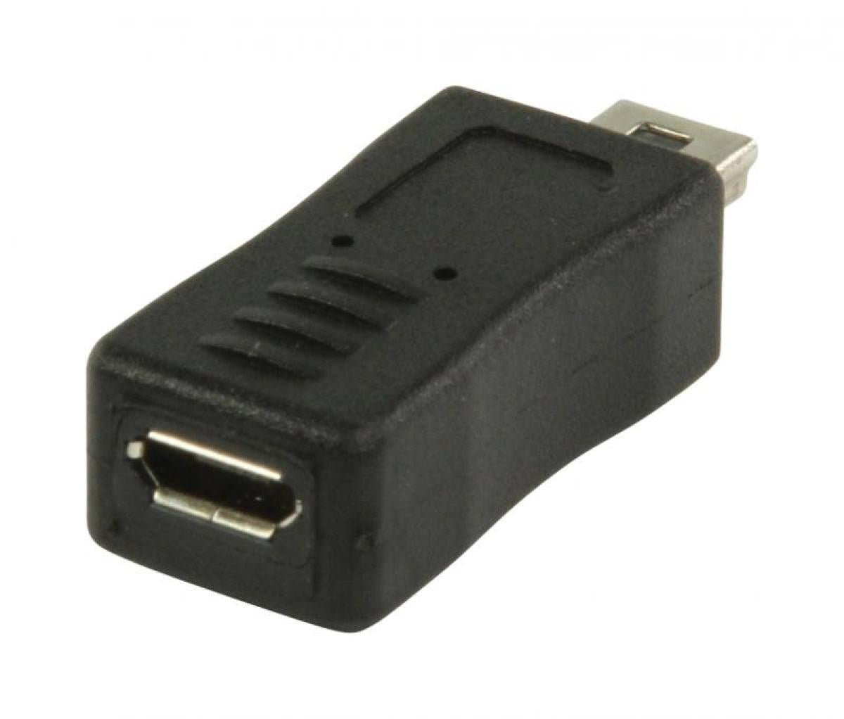 USB 2.0 adapter from micro USB B female to mini USB 5 pin male